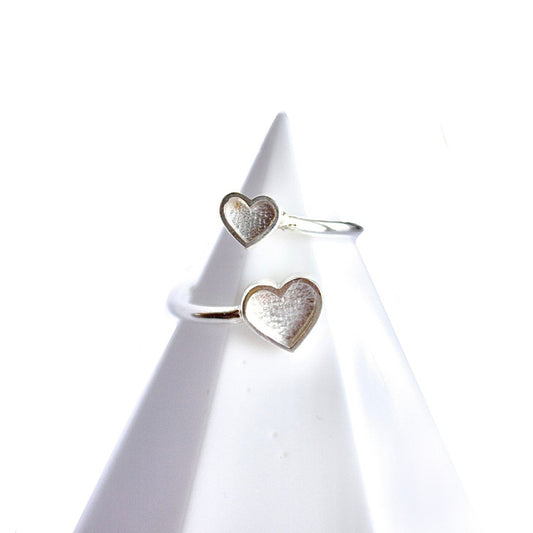 Duo Heart Style Memorial Ring with Ashes