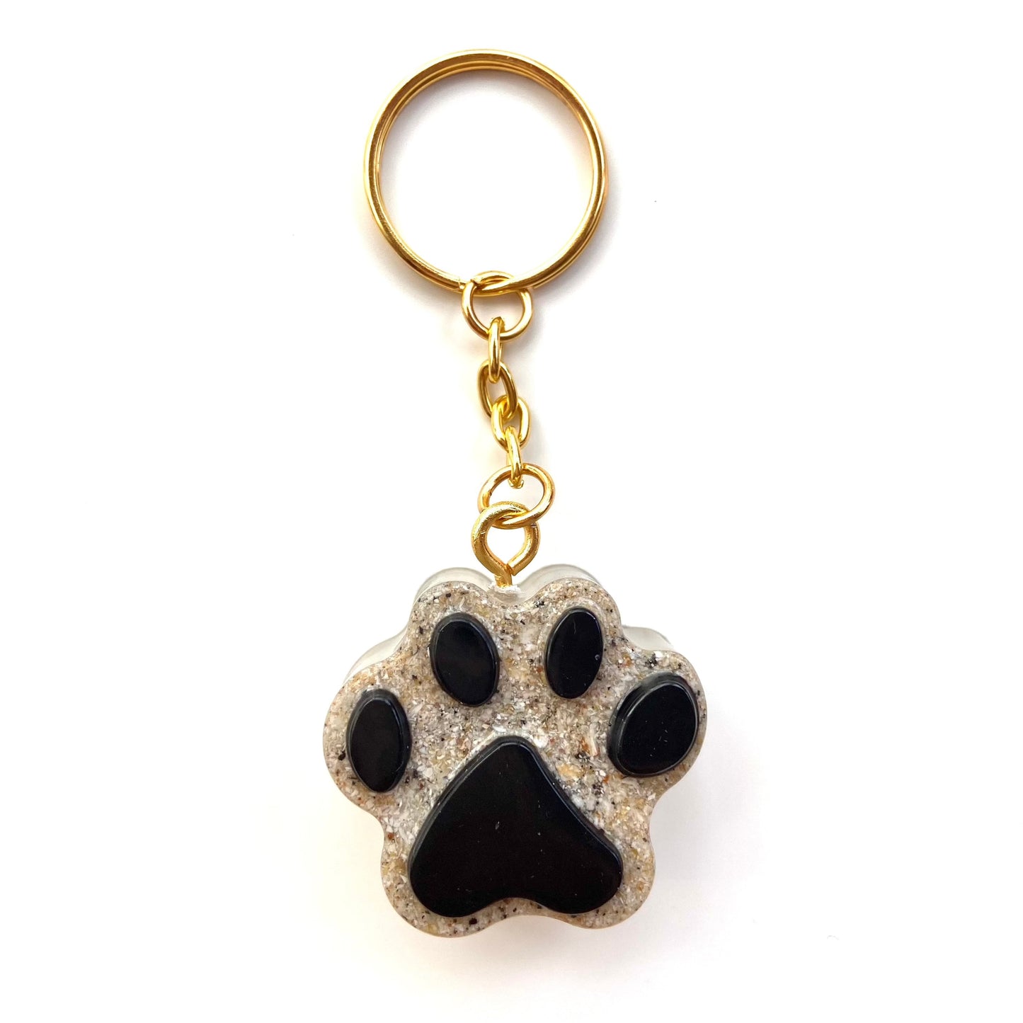 Pet Memorial Keychains with Ashes and Customisable Paw Print Colour