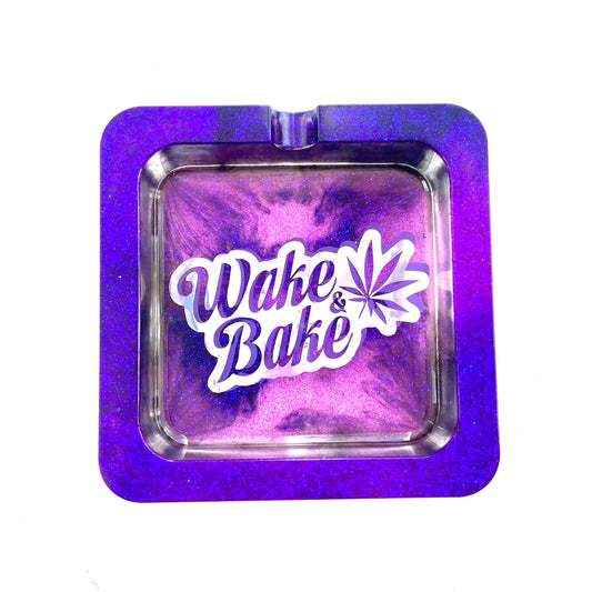 Purple Lilac Pink “Wake & Bake” Handmade Epoxy Resin Ashtray