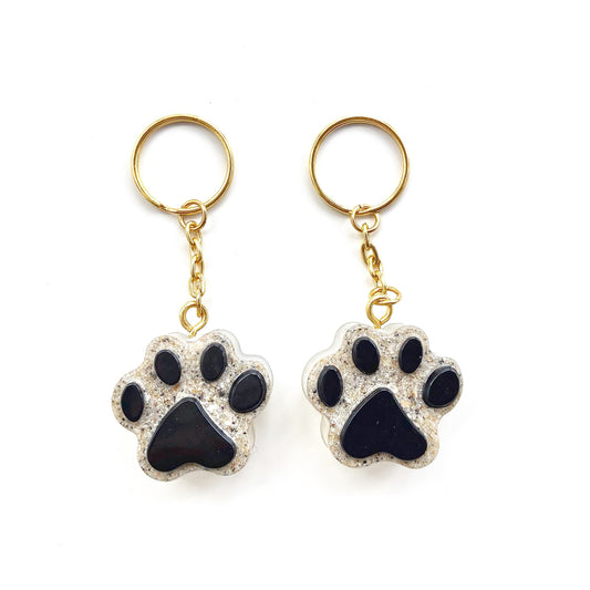 Pet Memorial Keychains with Ashes and Customisable Paw Print Colour