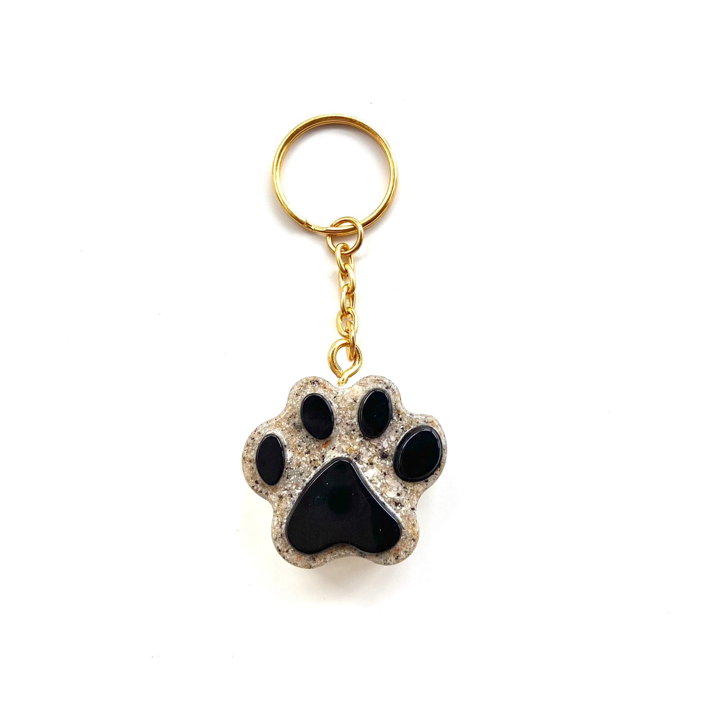 Pet Memorial Keychains with Ashes and Customisable Paw Print Colour